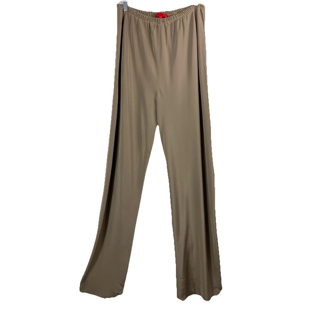 Sz 3 Shamask Taupe  100% Silk  Pants Straight Leg
